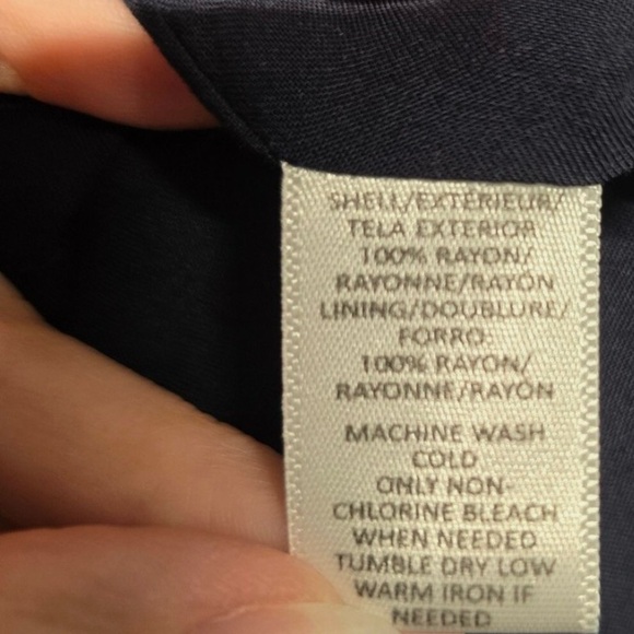 LOFT Blue White Dot Shirt Dress Small Lined Pockets Drawstring Waist - Picture 15 of 15